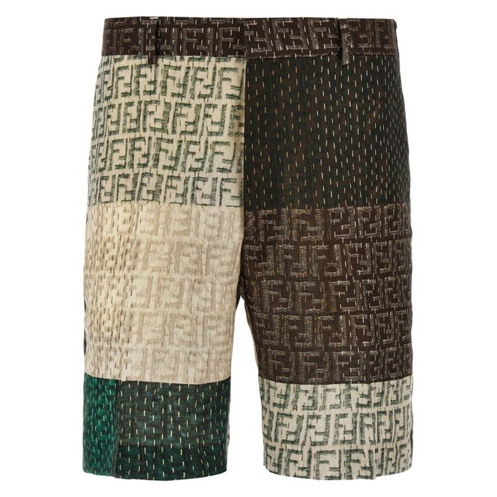 Fendi Multicolor Linen Bermuda Men's Shorts